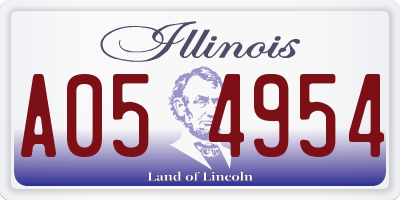 IL license plate A054954