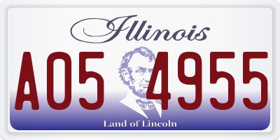 IL license plate A054955