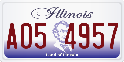 IL license plate A054957
