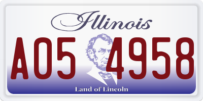 IL license plate A054958