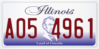 IL license plate A054961