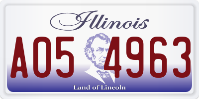 IL license plate A054963