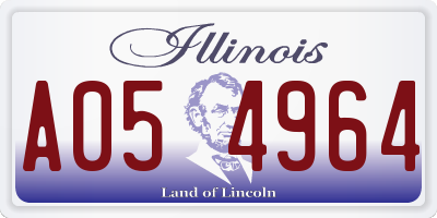 IL license plate A054964