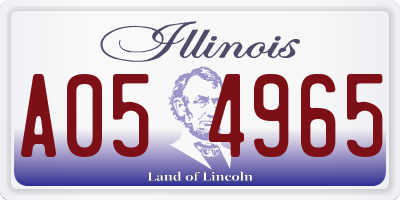 IL license plate A054965