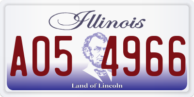 IL license plate A054966