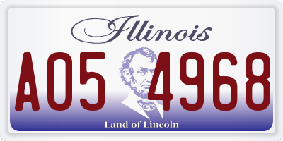 IL license plate A054968