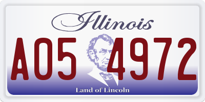 IL license plate A054972