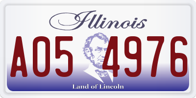 IL license plate A054976