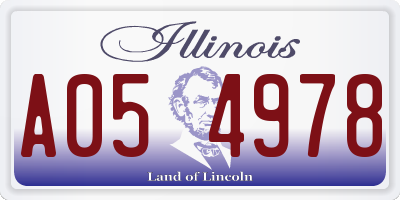 IL license plate A054978