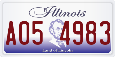 IL license plate A054983