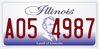 IL license plate A054987