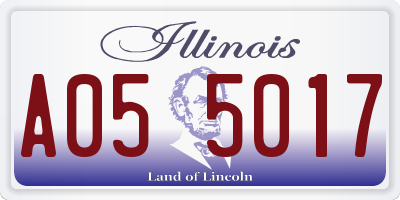 IL license plate A055017