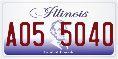 IL license plate A055040