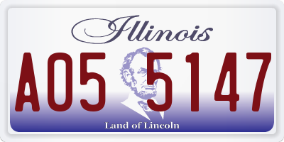 IL license plate A055147