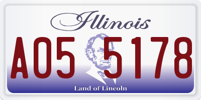 IL license plate A055178