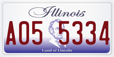 IL license plate A055334