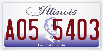 IL license plate A055403