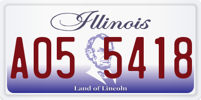 IL license plate A055418