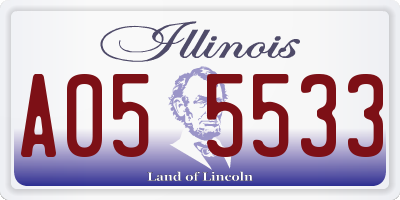 IL license plate A055533