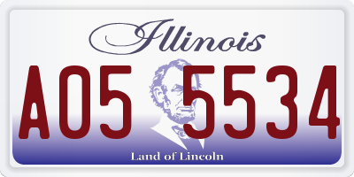 IL license plate A055534