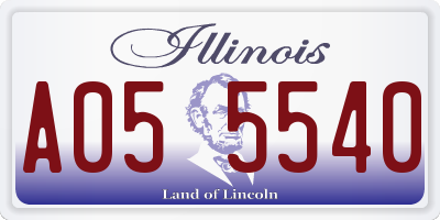 IL license plate A055540