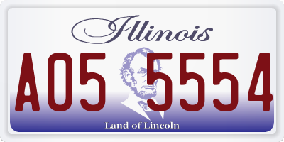 IL license plate A055554