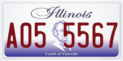 IL license plate A055567