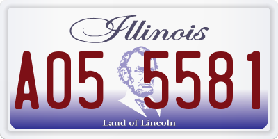 IL license plate A055581