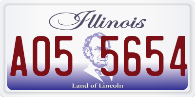 IL license plate A055654