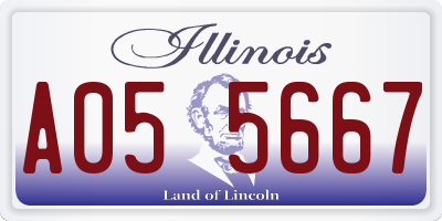 IL license plate A055667