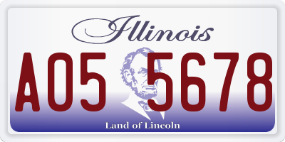 IL license plate A055678