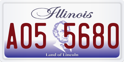 IL license plate A055680