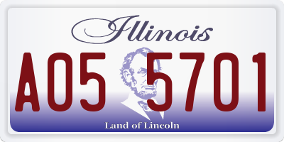 IL license plate A055701