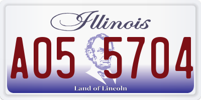 IL license plate A055704