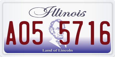 IL license plate A055716