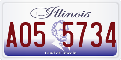 IL license plate A055734