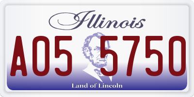 IL license plate A055750