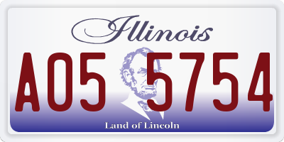 IL license plate A055754