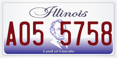 IL license plate A055758