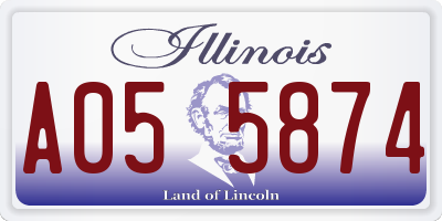 IL license plate A055874