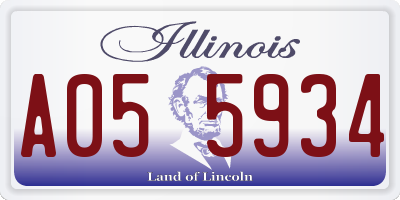 IL license plate A055934