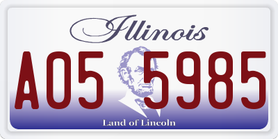 IL license plate A055985