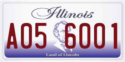 IL license plate A056001