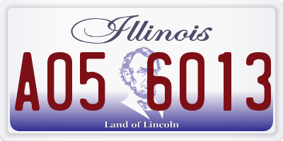 IL license plate A056013