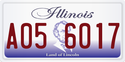 IL license plate A056017
