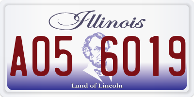 IL license plate A056019