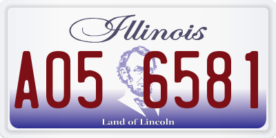 IL license plate A056581