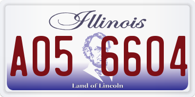 IL license plate A056604