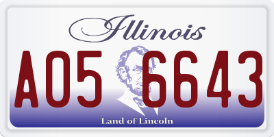 IL license plate A056643