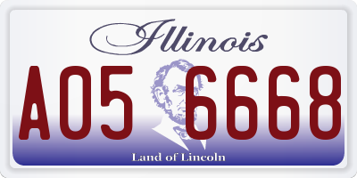 IL license plate A056668